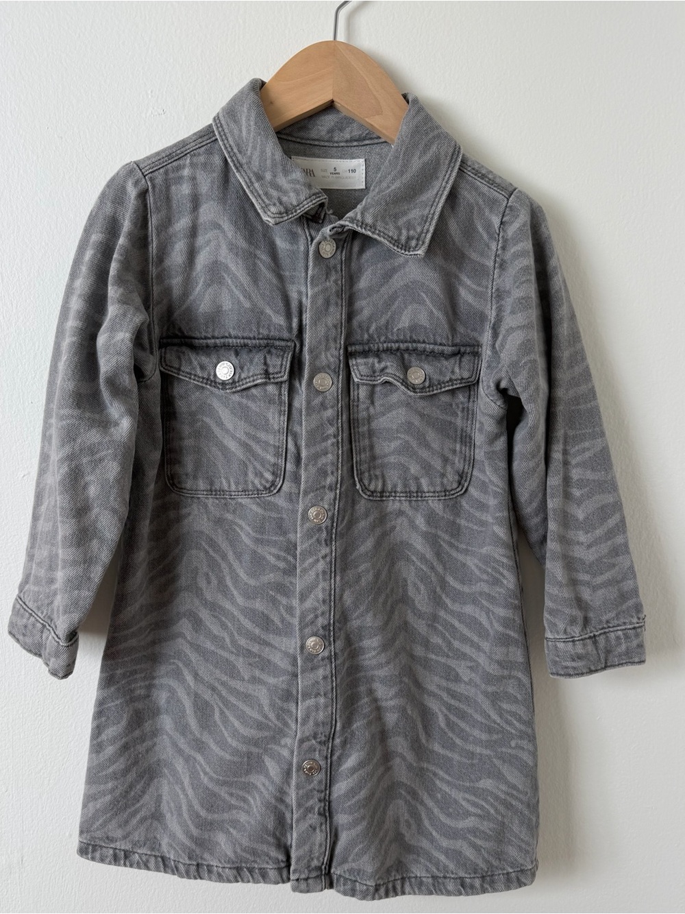 Zara Denim Zebra Dress Worn Once